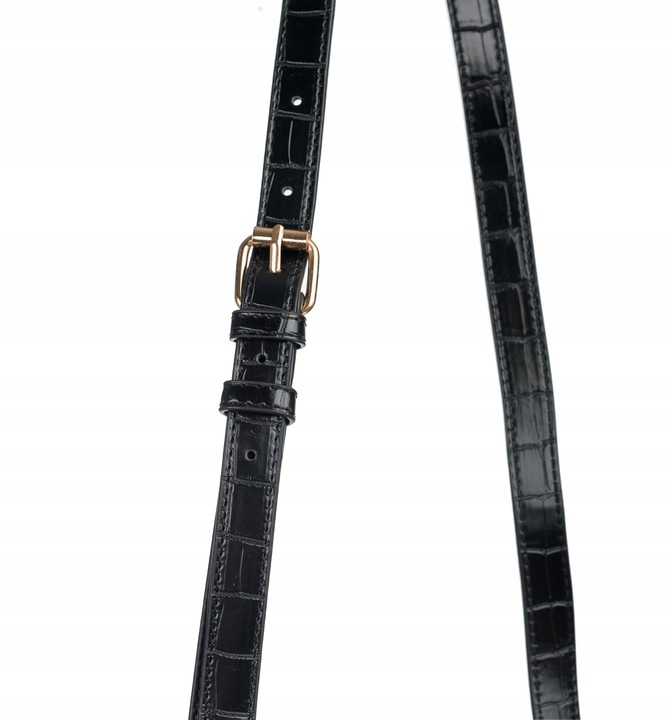 Monnari Torebka Kuferek Listonoszka Czarny Kroko Łódka Czarna PREMIUM