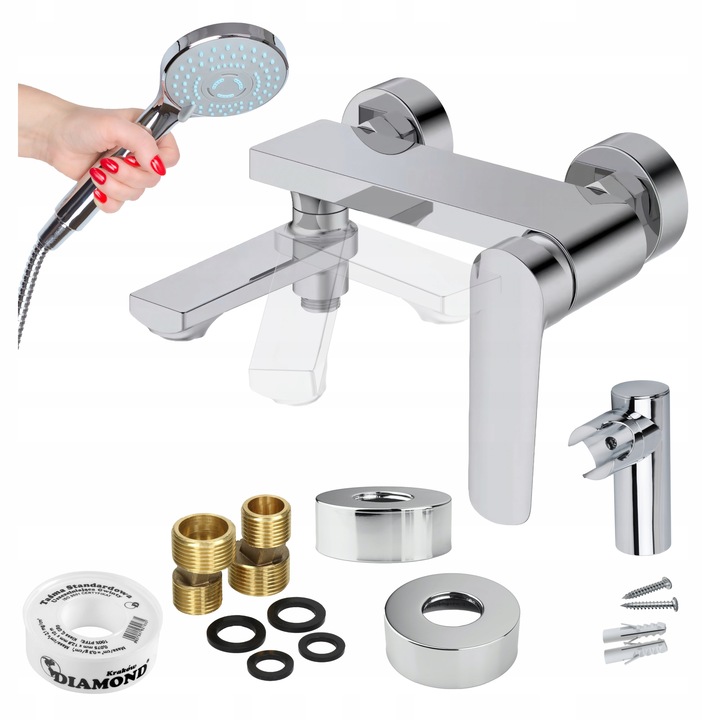 Bateria wannowa ścienna z ruchomą wylewką Kran do wanny z prysznicem SOTBE