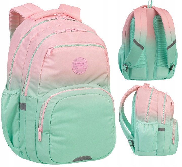 CoolPack plecak szkolny młodzieżowy Pick Gradient Strawberry miętowy róż