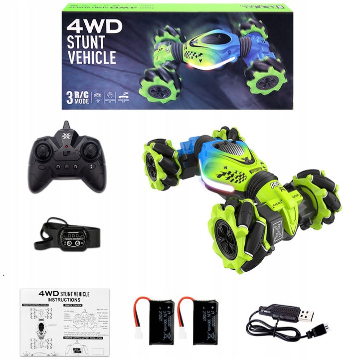 SAMOCHÓD ZDALNIE STEROWANY RĘKĄ GESTAMI 4X4 AUTO RC 2 W 1 GARNITUR