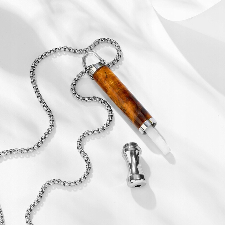 Naszyjnik Do Rzucania Palenia Oddechowy Cichy Nie Gwizda Tygrysie oko Stal