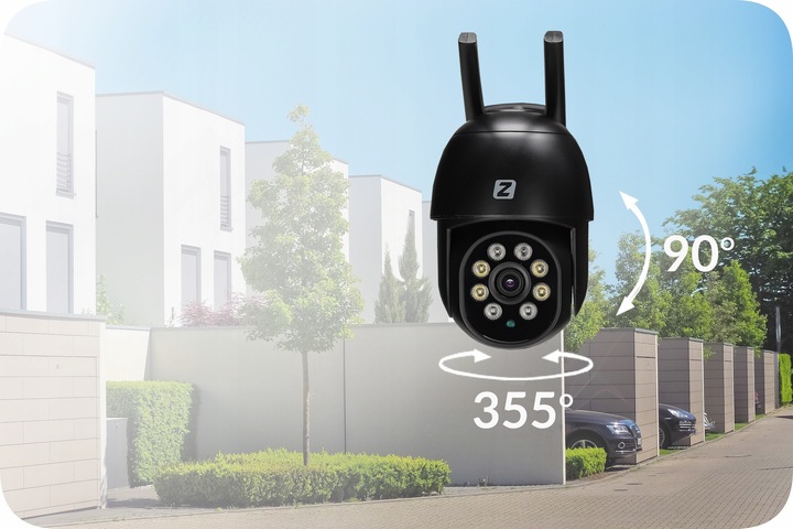 ZEWNĘTRZNA KAMERA OBROTOWA IP 8MPx UHD 2160p 4K WiFi CZARNA 4xZOOM