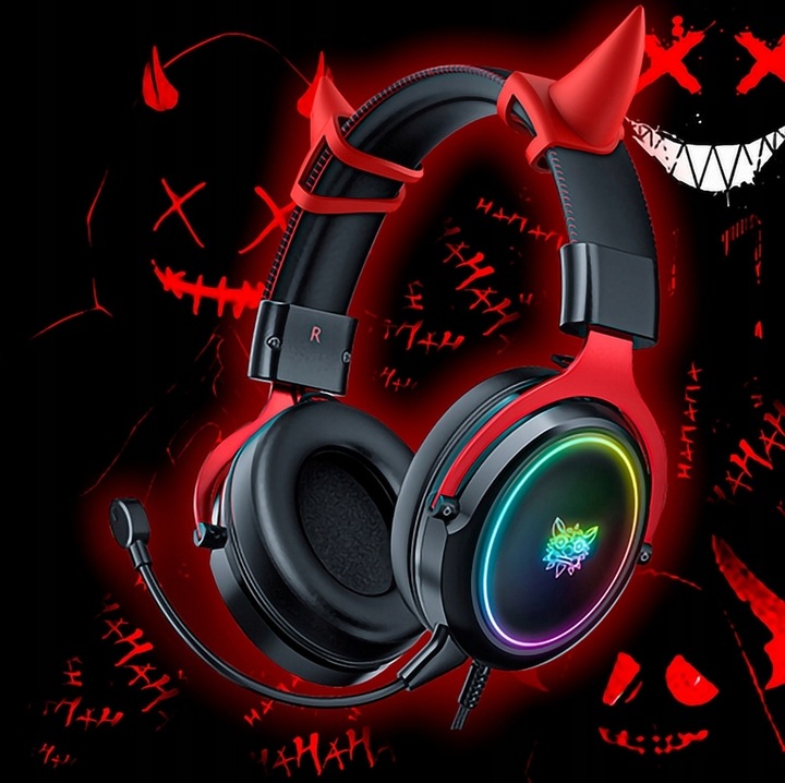 ONIKUMA X10 DEVIL SŁUCHAWKI GAMINGOWE Z MIKROFONEM PRZEWODOWE NAUSZNE DO PC