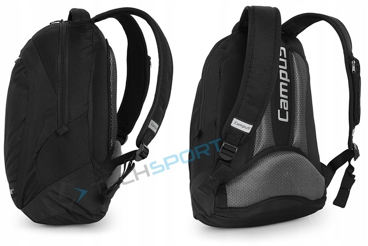 LEKKI WYGODNY PLECAK MIEJSKI CAMPUS KOOL | POJEMNOŚĆ 20L | CZARNY