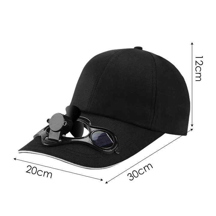 CZAPKA Z DASZKIEM Z WIATRACZKIEM SOLARNYM CHŁODZĄCA ZASILANA SŁOŃCEM