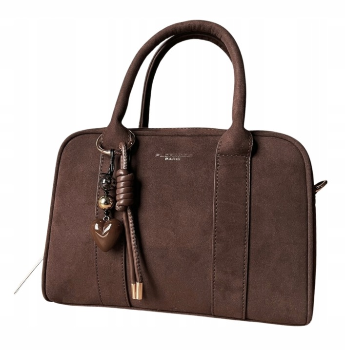 Flora&Co czekoladowa torebka zamszowa listonoszka eco skóra zamsz brąz