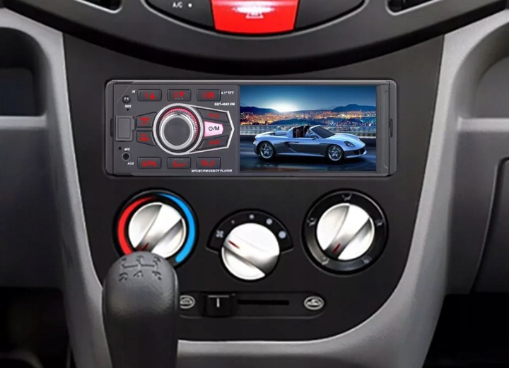 Radio Samochodowe 1DIN 4,1''USB BLUETOOTH AUX SD Kamera Cofania Pilot