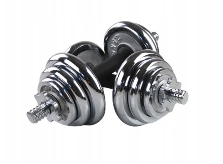 Hantle żeliwne regulowane w walizce 2x10 kg CHROMOWANE zestaw 20kg gryfy