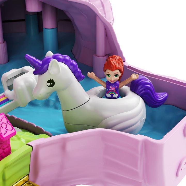 POLLY POCKET JEDNOROŻEC WALIZKA PINIATA UNICORN PARTY ZESTAW FIGURKI GVL88