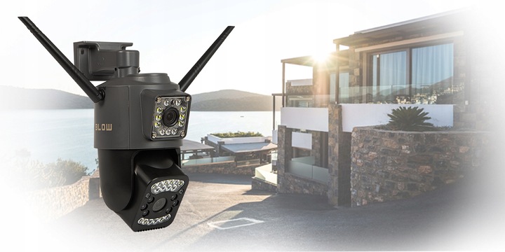 KAMERA OBROTOWA WIFI ZEWNĘTRZNA 2xOBIEKTYW 2+2MP 2W1 ZOOM 2K DETEKCJA BLOW