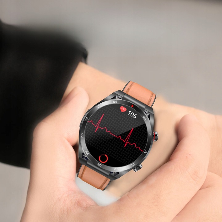 SMARTWATCH ZEGAREK MĘSKI GLUKOZA POMIAR CUKRU EKG CIŚNIENIE MENU POLSKIE