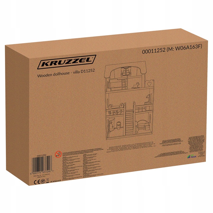 Domek dla Lalek Duży XXL Drewniany Mebelki Oświetlenie LED Akcesoria Meble