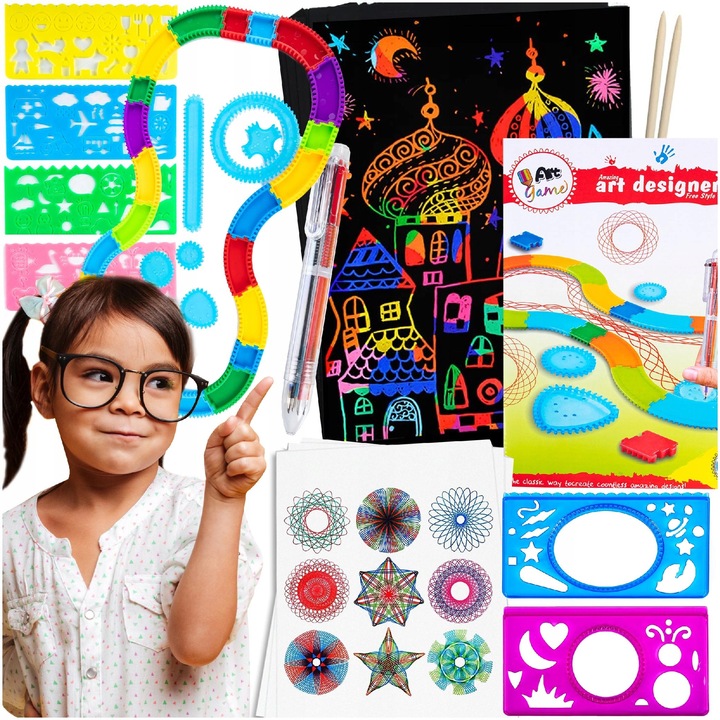 Spirograf Zestaw Do Rysowania 3D Dla Dzieci Szablony Gratis Kreatywna