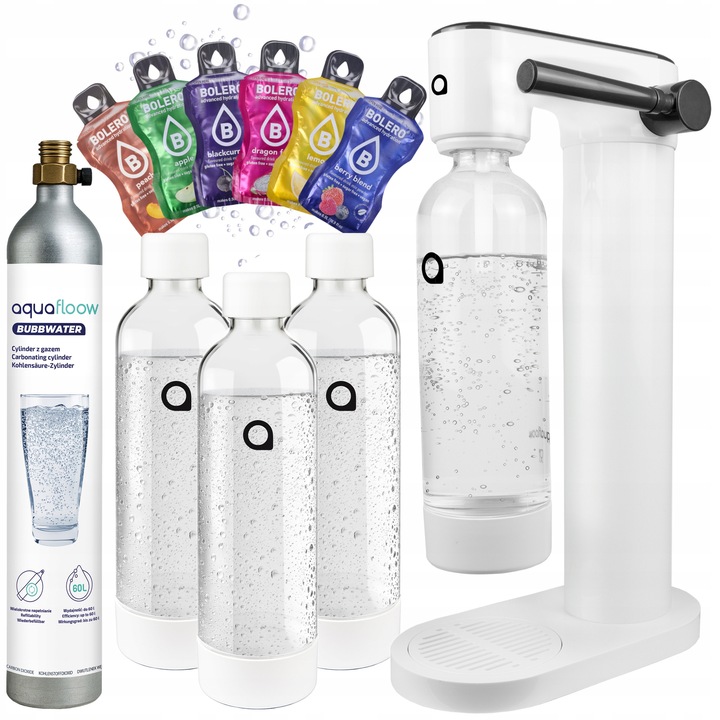 SATURATOR DO WODY GAZOWANEJ AQUAFLOOW BUTLA CO2 3X BUTELKA NA WODĘ + BOLERO