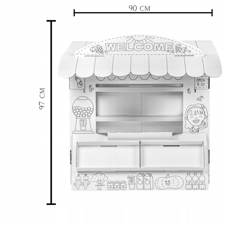 Stragan Handlowy - Zabawka z Tektury ,papieru Handlowy Dla Dzieci Do Zabawy