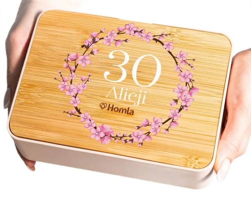 Organizer pojemnik różowy z lusterkiem NADRUK własny PREZENT URODZINY