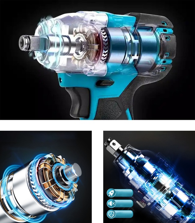 KLUCZ UDAROWY AKUMULATOROWY BEZSZCZOTKOWY DO MAKITA 18V 650NM 1/2'' 5500mAh