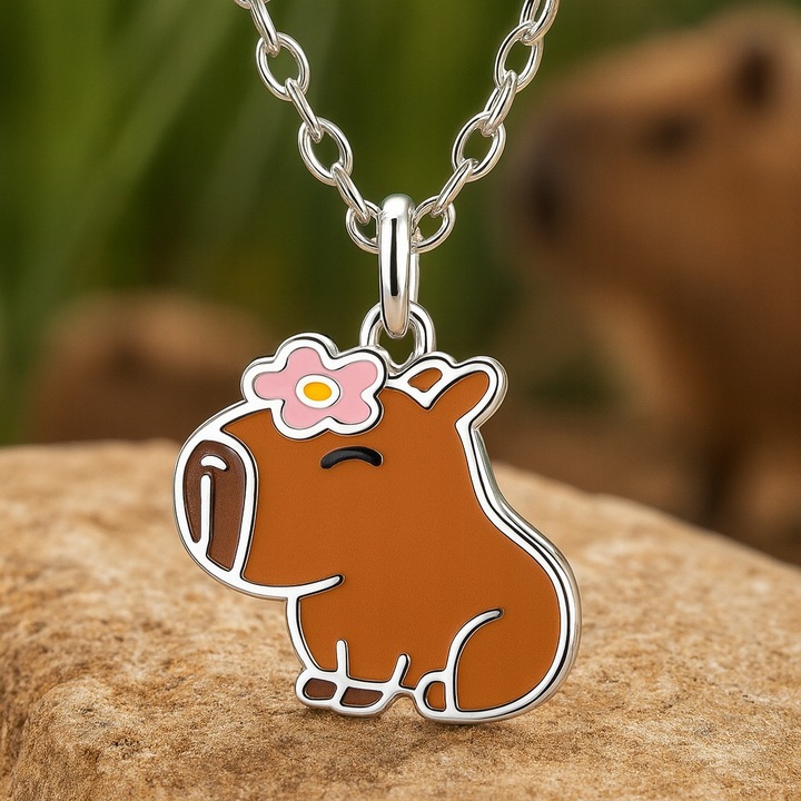 Srebrny naszyjnik dla dziewczynki kapibara srebro próba 925