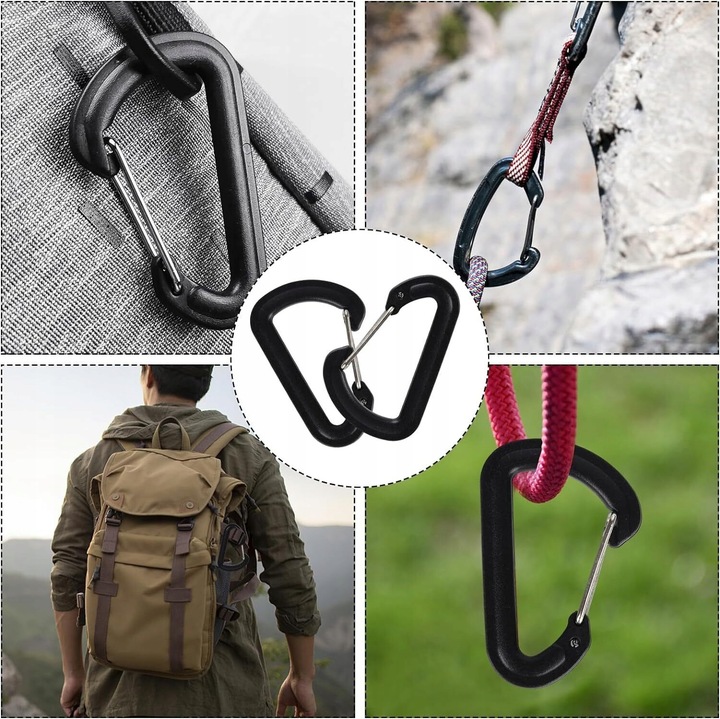 10X KLIPSÓW DO DUŻYCH OBCIĄŻEŃ Z 10 NAPINACZEM, 10 KARABIŃCZYKÓW DO MARKIZ