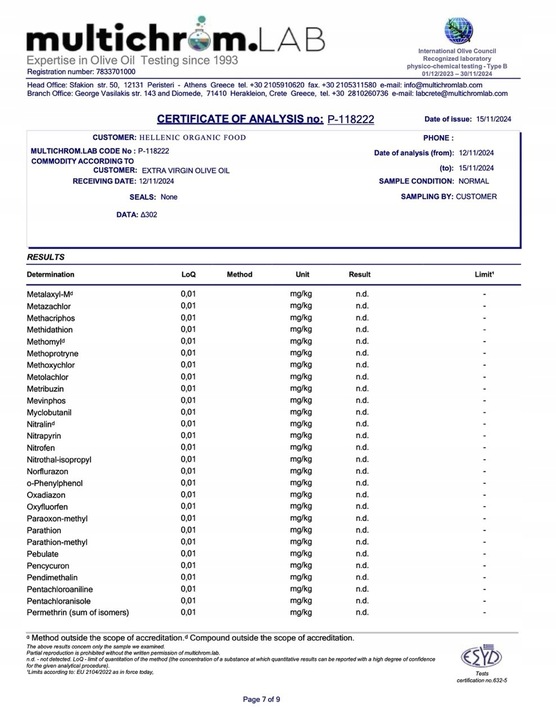 Oliwa z oliwek ZE WSI niefiltrowana Extra Virgin wytrawna 0.2% 5 L