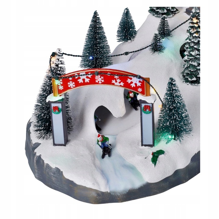 Świąteczna wioska ze stokiem narciarskim 25,5cm