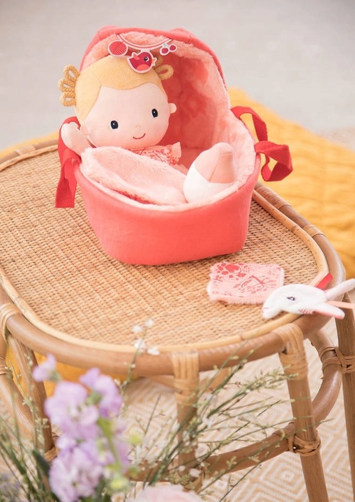 Lalka dzidziuś w gondoli z komforterem i butelką Lena 12 m+, Lilliputiens