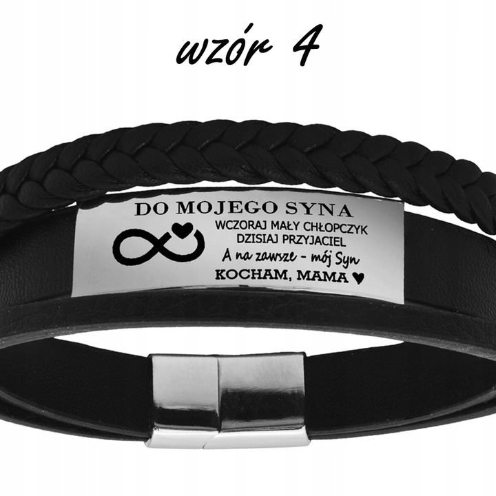 Bransoletka dla Syna z grawerem Prezent na Dzień Dziecka pleciona BLINGART