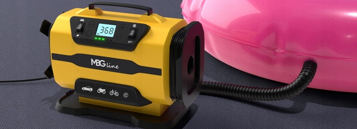 Kompresor samochodowy MBG Pro 12 V 230 V sprężarka pompka latarka 35 l/min