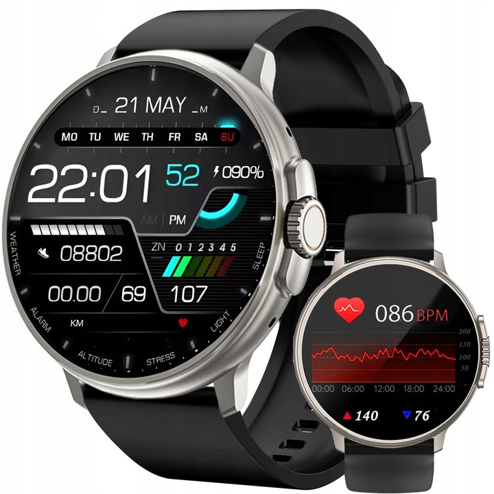Zegarek męski SMARTWATCH Rubicon ROZMOWY KROKI SMS Sportowy MENU PL