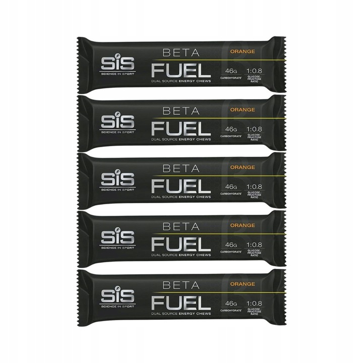 5x Żelka energetyczna SIS Beta Fuel Chew 60g pomarańcza węglowodany gryzak