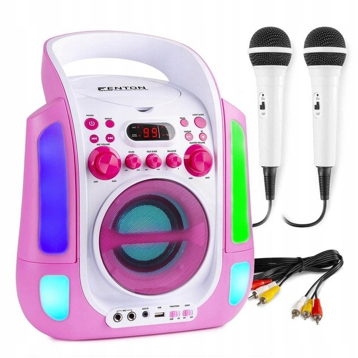 Zestaw KARAOKE głośnik bluetooth CD+G/2 mikrofony
