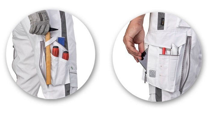 Spodnie Robocze Monterskie Elastyczne Modne Białe Malarskie ARDON URBAN+ 52