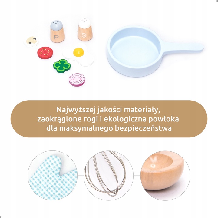 UMU Drewniany zestaw do gotowania dla dzieci 18 elementów