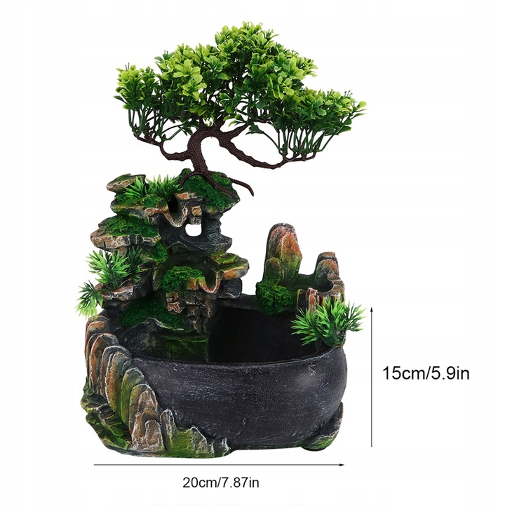 FONTANNA DOMOWA DRZEWKO BONSAI WODOSPAD LED