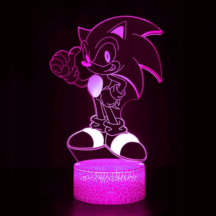 Lampka 3D nocna led usb Mały Sonic z bajki