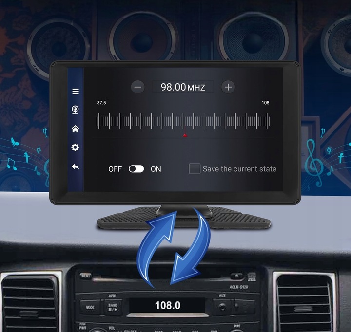 RADIO STACJA MULTIMEDIALNA WIDEOREJESTRATOR CARPLAY ANDROID 2 KAMERY DVR