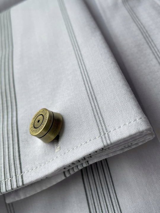 Spinki do mankietów EXC Nabój Naboje Łuski Shot Gun dla myśliwego żołnierza