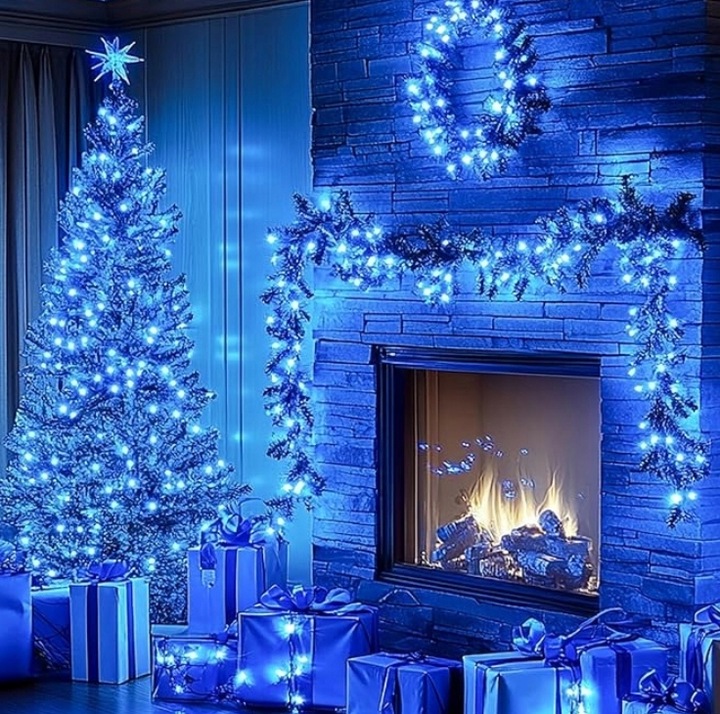 Lampki Choinkowe Flash 500 NIEBIESKIE + Biały Zimny FLASH