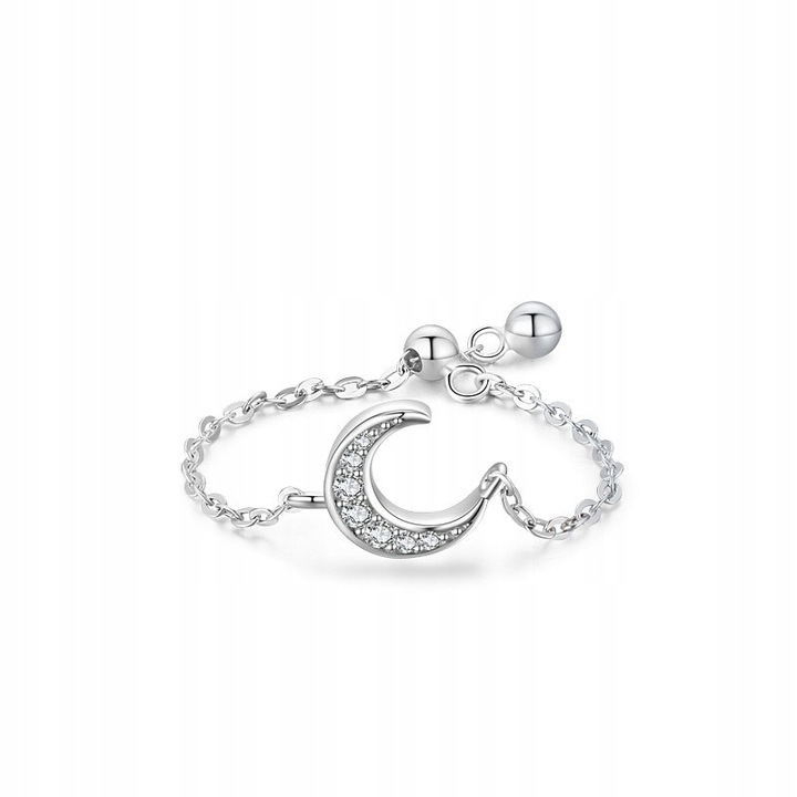 Fraise pierścionek regulowany księżyc S925 z cyrkoniami