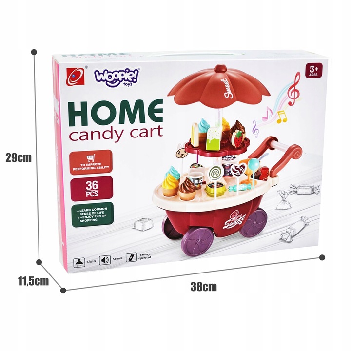 KUCHNIA AKCESORIA SKLEP LODZIARNIA CUKIERNIA SŁODKOŚCI LED DŹWIĘK WOOPIE