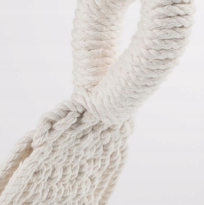 HAMAK OGRODOWY BOHO MAKRAMOWY DRĄŻEK PAŁĄK JEDNOOSOBOWY POKROWIEC BEŻOWY