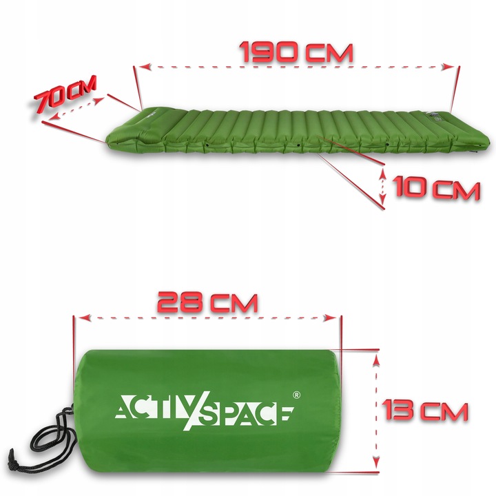 MATERAC SAMOPOMPUJĄCY TURYSTYCZNY ULTRALEKKI WBUDOWANA POMPKA ZWIJANA MATA
