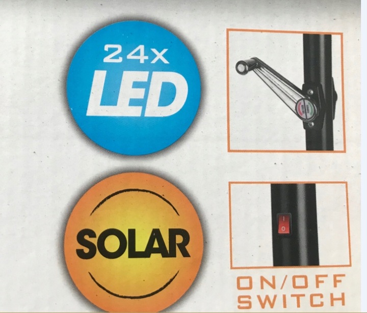 Parasol ogrodowy z oświetleniem LED 270cm beżowy z