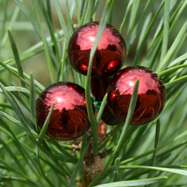 Bombki szklane drucik czerwień świąteczna 2cm/ 144