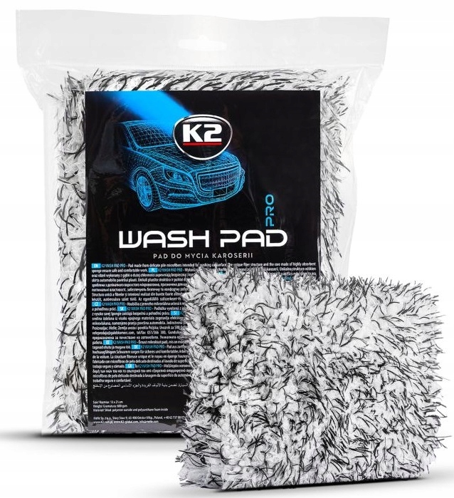 K2 WASH PAD PRO gąbka do mycia auta samochodu z mikrofibrą delikatna