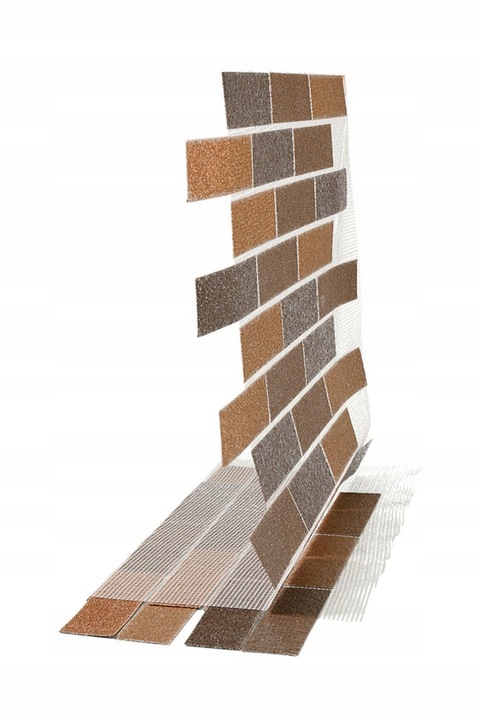 Próbki kolorystyczne cegieł AMK na siatce