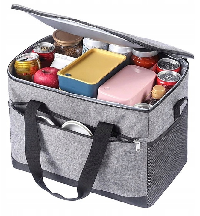 Torba Termiczna Piknikowa Turystyczna Lodówka Kosz Wkłady Chłodzące Mrożąc