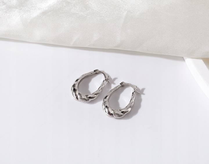 Srebrne kolczyki angielskie koła rodowane srebro próba 925 oryginalne