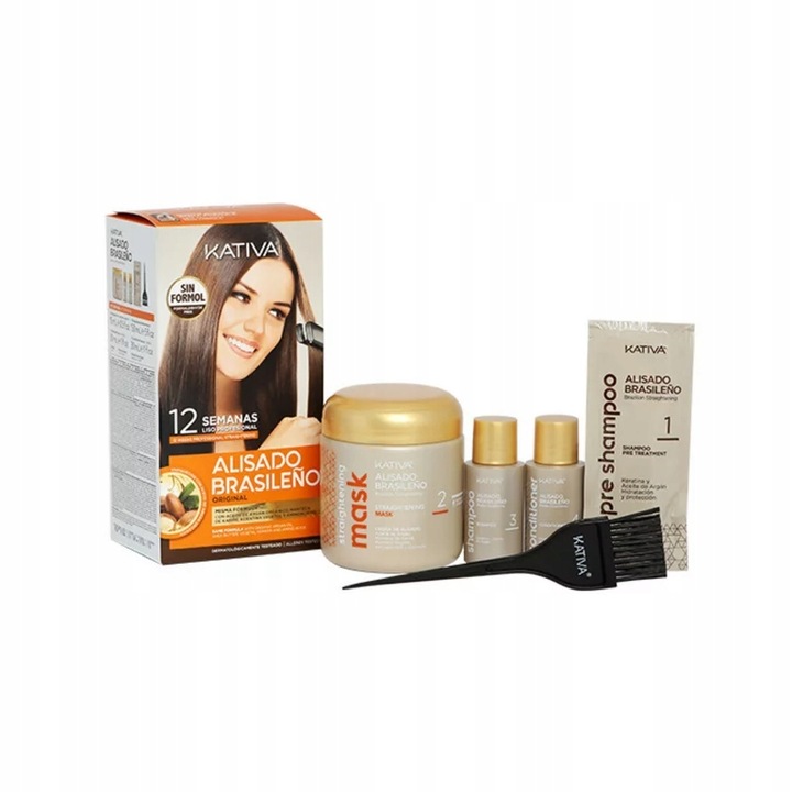 Keratynowe Prostowanie Włosów KATIVA Brazylijski Oryginalny Zestaw 2x