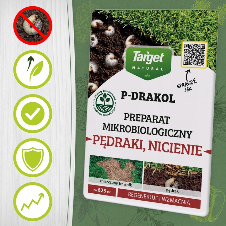 P-DRAKOL REGENERACJA USZKODZEŃ TRAWNIKA PRZEZ PĘDRAKI NICIENIE 50G TARGET